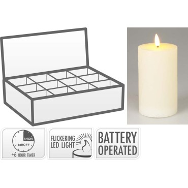 JK Home Décor - Κερί LED Ιβουάρ 7.5x12.5cm