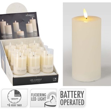 JK Home Décor - Κερί LED Ιβουάρ 7.5x15cm
