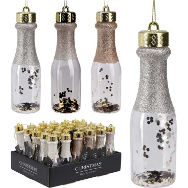 JK Home Décor - Στολίδι Σαμπάνια από Πλαστικό 4x14cm 3Σχδ