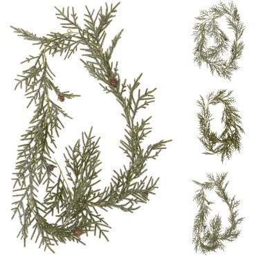 JK Home Décor - Γιρλάντα PE Φυσική σε Πράσινο 180cm 3Σχδ