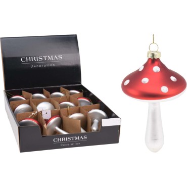 JK Home Décor - Στολίδι Μανιτάρι από Γυαλί 6x11cm