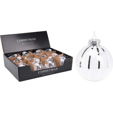 JK Home Décor - Μπάλα με Φτερά σε Ασημί 8cm