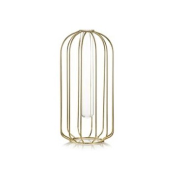 JΚ Home Décor - Βάζο Μεταλλικό με Σωλήνα 12.5x25cm