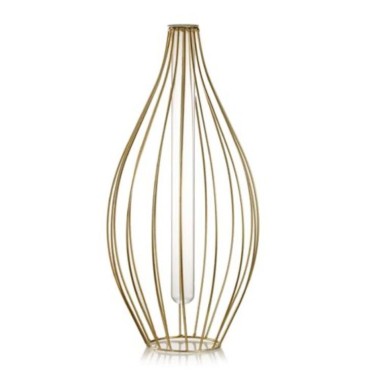 JΚ Home Décor - Βάζο Μεταλλικό με Σωλήνα 20x40cm