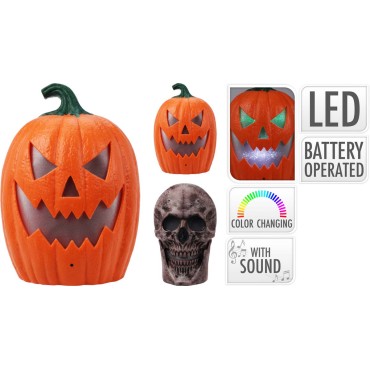 JK Home Décor - Μάσκα Halloween με LED & Ήχο 19x30cm 2Σχδ