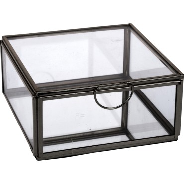 JK Home Décor - Jewelry Box Glass 13cm Black