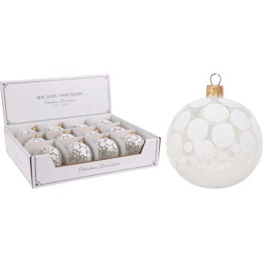 JK Home Décor - Μπάλα Γυάλινη με Τελείες 8cm