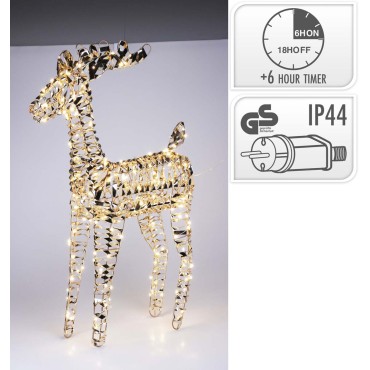 JK Home Décor - Τάρανδος 200LED Μέταλλο Χρυσό 53x80cm