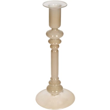 JΚ Home Décor - Κηροπήγιο Mix & Match Μπεζ 9x9x22.5cm