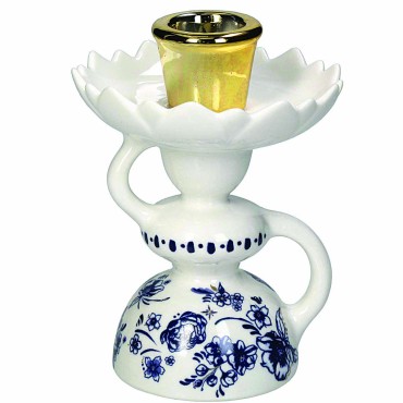 JK Home Décor - Candle Stick Cup Porcelain Blue 9x9x12cm
