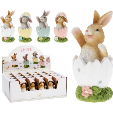 JK Home Décor - Κουνελάκι σε Αυγό Πολυρεζίν 5x10cm 4Σχδ