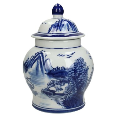 JΚ Home Décor - Βάζο με Καπάκι Chinoiserie 14.5x14.5x19cm