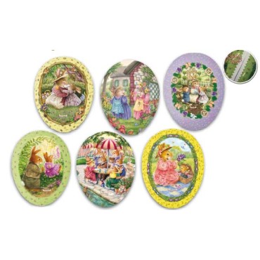 JK Home Décor - Αυγό Χάρτινο Ανοιγόμενο Holly Pond Hill 9cm 6Σχδ