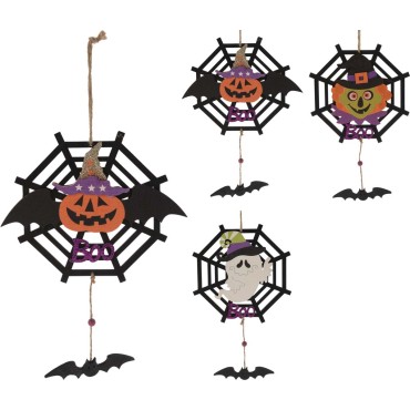 JΚ Home Décor - Ιστός Αράχνης Κρεμαστός Halloween 22x30cm 3Σχδ