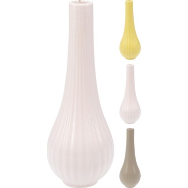 JΚ Home Decor - Βάζο Πορσελάνη Λεπτό με Ανάγλυφο 7x20cm