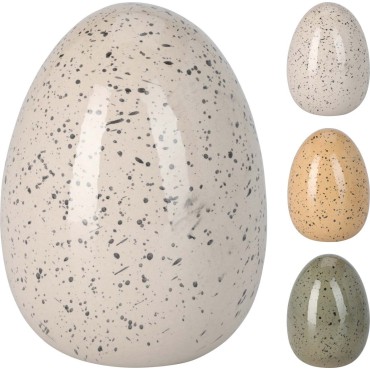 JK Home Décor - Egg with Speckles from Dolomite 14x17.5cm 3 Ass