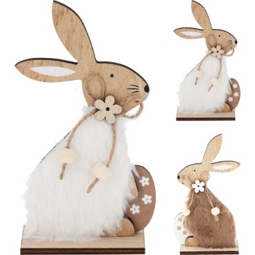 RABBIT WOOD 15CM 2ASS (F1)