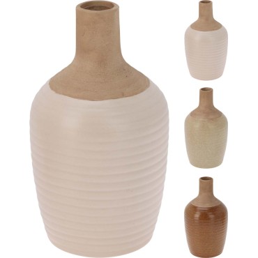 JK Home Décor - Βάζο Μπουκάλι Πορσελάνη 10x18cm 3Σχδ