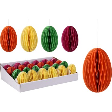 JK Home Décor - Αυγό Κρεμαστό από Χαρτί 9.5x6cm 4Σχδ