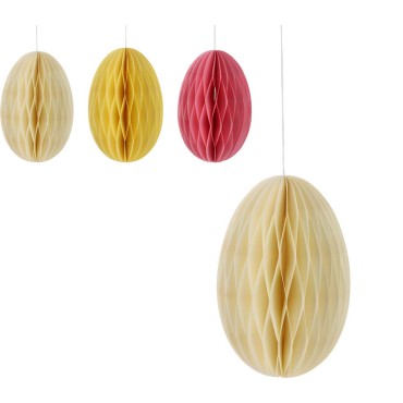 JK Home Décor - Αυγό Κρεμαστό από Χαρτί 10x15cm 3Σχδ