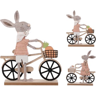 FELT RABBIT, WOOD BICYCLE (F1)