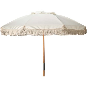 JK Home Décor - Umbrella with Fringes Beige 180cm