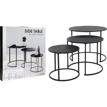 JK Home Décor - Side Table Metal with Mdf Top