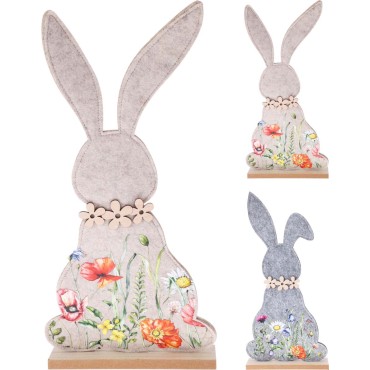 RABBIT FELT ON WOODEN BASE