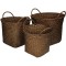 JK Home Décor - Καλάθι Seagrass Φυσικό 25x25cm S/3