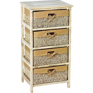 JΚ Home Décor - Συρταριέρα Μπεζ 4-Συρτάρια 42x32x81cm