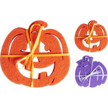 JK Home Décor - Σουβέρ Halloween από Τσόχα 10cm S/4 3Σχδ