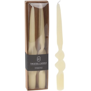 JK Home Décor - Κερί Twisted Λευκό 2.5x23cm S/2