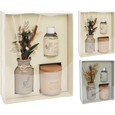 JK Home Décor - Candle & Diffuser Gift Set 3ASS