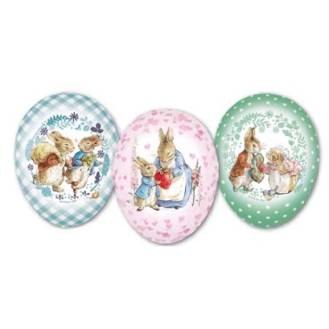 JK Home Décor - Αυγό Χάρτινο Ανοιγόμενο Peter Rabbit & Friends 9cm 3Σχδ