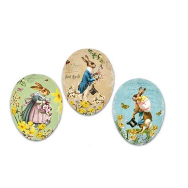 JK Home Décor - Αυγό Χάρτινο Ανοιγόμενο Bunny Mail 9cm 3Σχδ