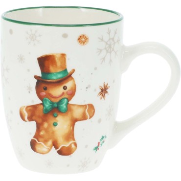 JK Home Décor - Κούπα Gingerbread από Πορσελάνη 320ml 8.5x10cm