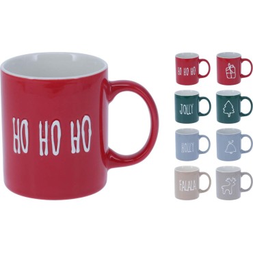 JK Home Décor - Christmas Mug HoHoHo from Porcelain 350ml 9x9cm 8Ass