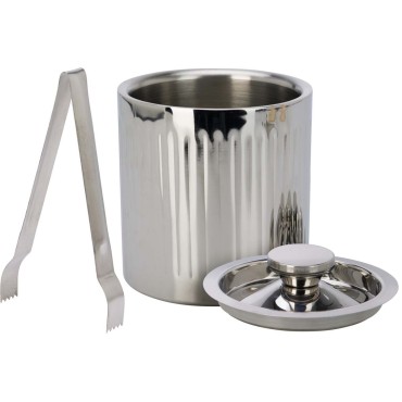 JK Home Décor -  Ice Bucket Steel Silver 15x18.5cm
