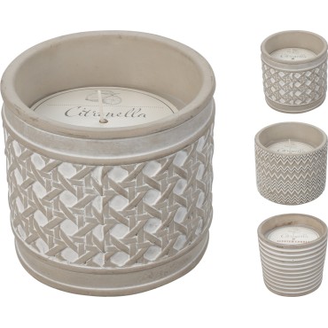 JK Home Décor - Citronella Candle in Cement Pot