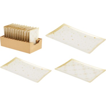 JK Home Décor - Πιατέλα από Γυαλί Χρυσό 10x14cm 2Σχδ
