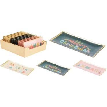 JK Home Décor - Πιατέλα από Γυαλί Xmas-Falala 10x20cm 3Σχδ