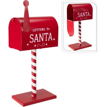 JK Home Décor - Γραμματοκιβώτιο Santa Κόκκινο Μέταλλο 25x50cm