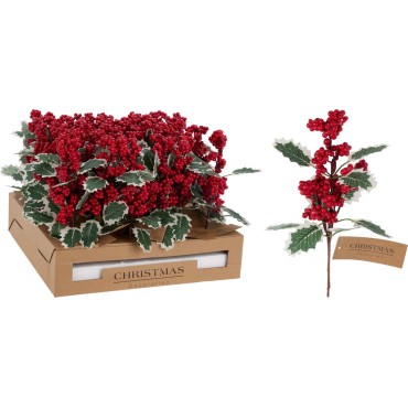 JK Home Décor - Κλαδί Berry με Πρασινάδα 30cm