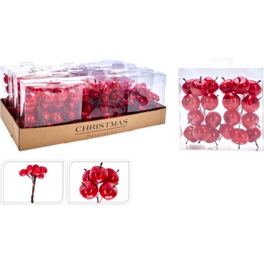 JK Home Décor - Πικ Berries & Μήλα 10cm 2Σχδ
