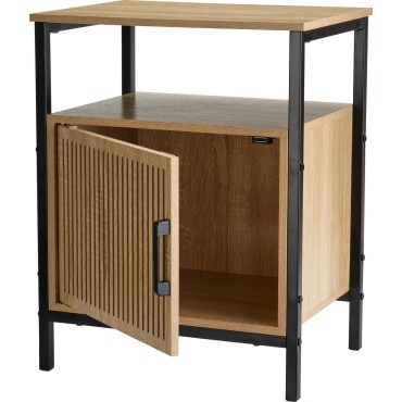 JK Home Décor - Κομμοδίνο από MDF & Μέταλλο Μαύρο 43x33x55cm