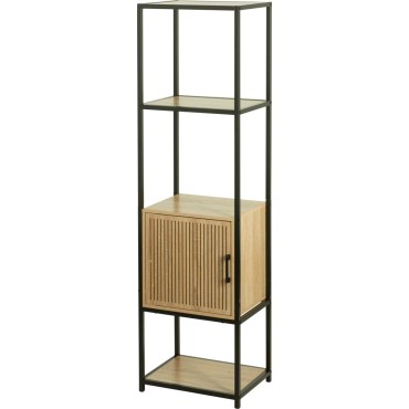 JK Home Décor - Ραφιέρα από MDF & Μέταλλο Μαύρο 43x33x153cm