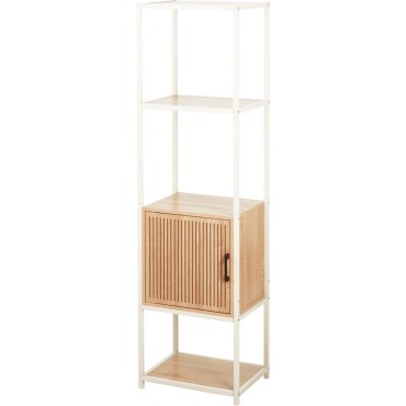 JK Home Décor - Ραφιέρα από MDF & Μέταλλο Λευκό 43x33x153cm