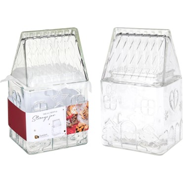 JK Home Décor - Μπισκοτιέρα Gingerbread από Γυαλί 1.5L 13x21cm
