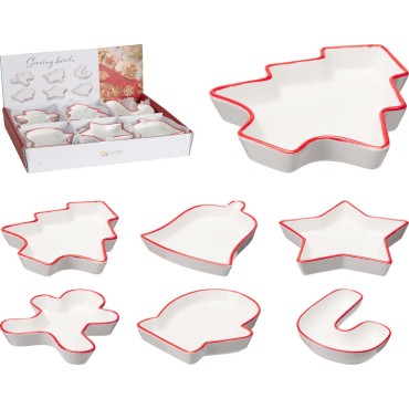 JK Home Décor - Μπωλ για Σνακ Χριστουγέννων 15x12x2.5cm 6Σχδ