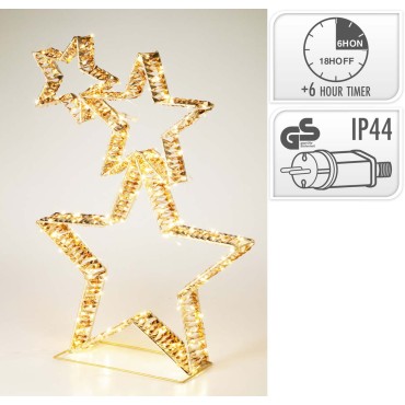 JK Home Décor - Αστέρι 30LED Μέταλλο Χρυσό 50x80cm